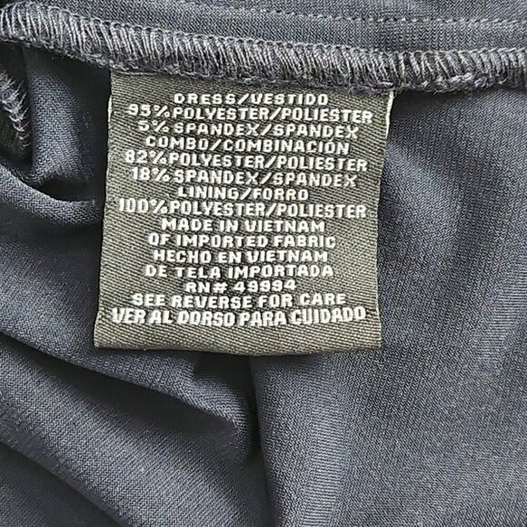 R&M Richards Woman 2 Piece Dress Suit Navy with Blue Embellishments Quiet Luxury - Picture 11 of 16